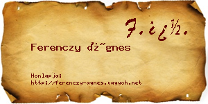 Ferenczy Ágnes névjegykártya