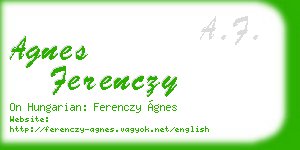 agnes ferenczy business card