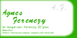agnes ferenczy business card